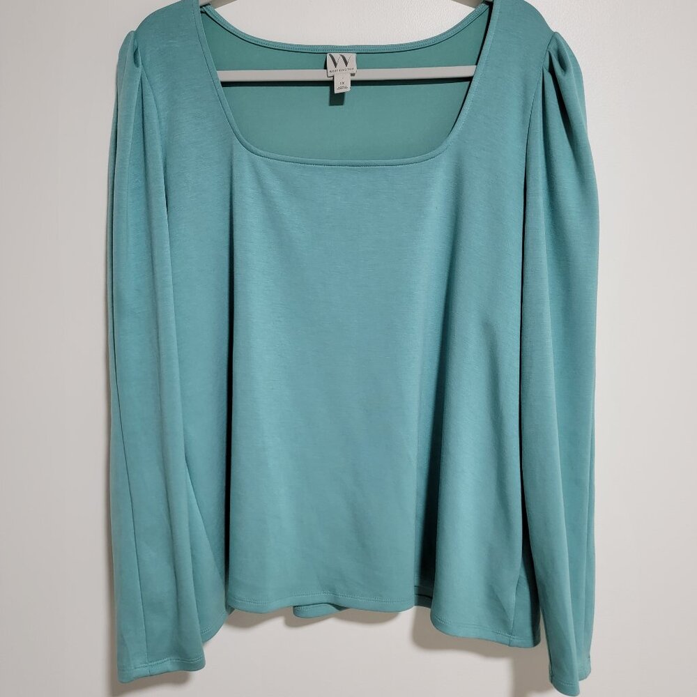 Worthington Top 1X Plus Size Long Sleeve